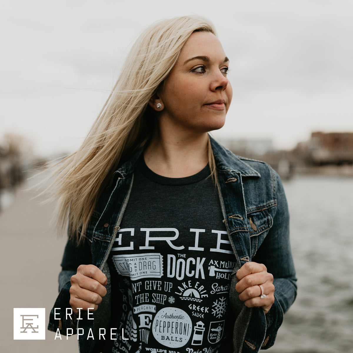 Erie Collage Tee - Charcoal