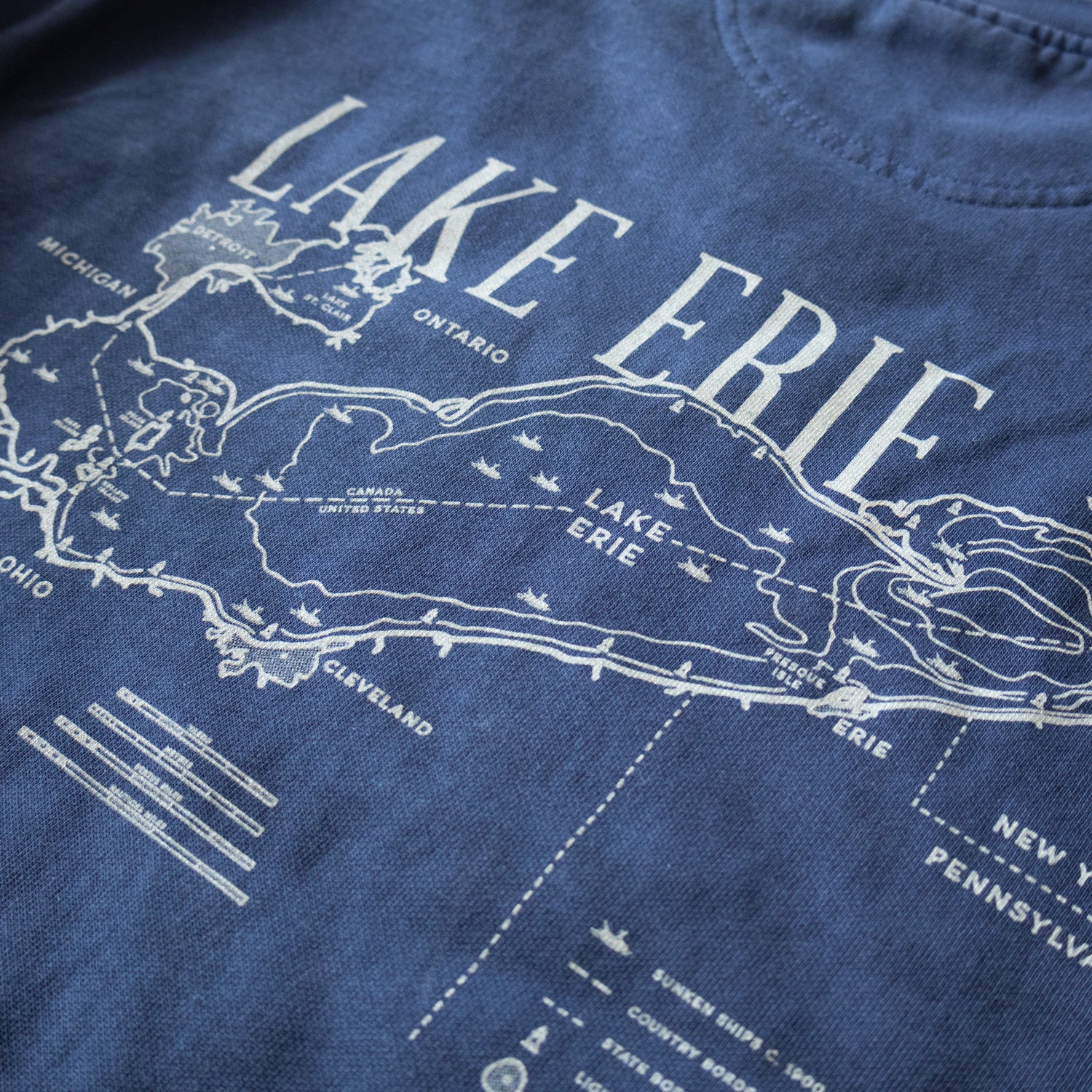 Vintage Lake Erie Map Crewneck