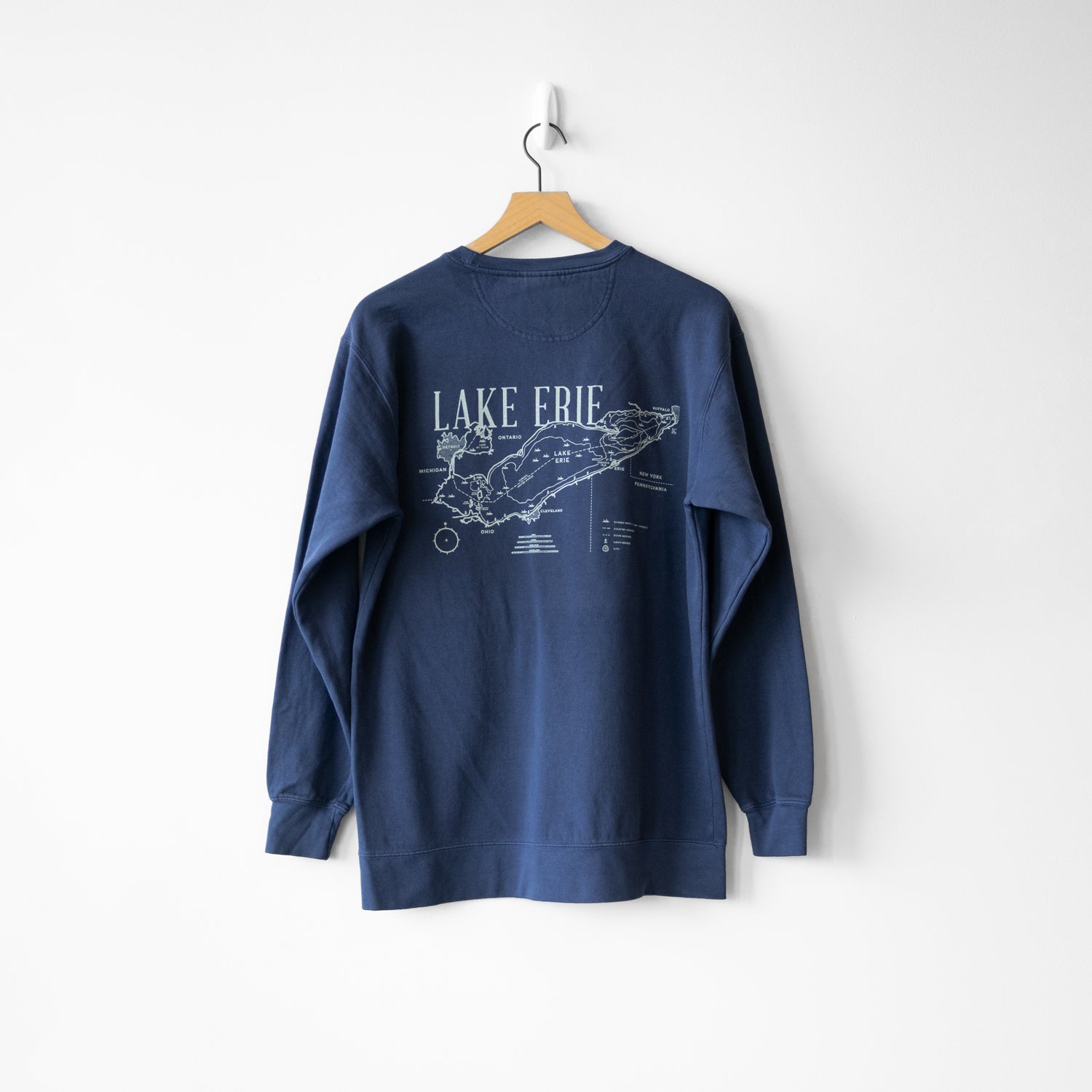 Vintage Lake Erie Map Crewneck