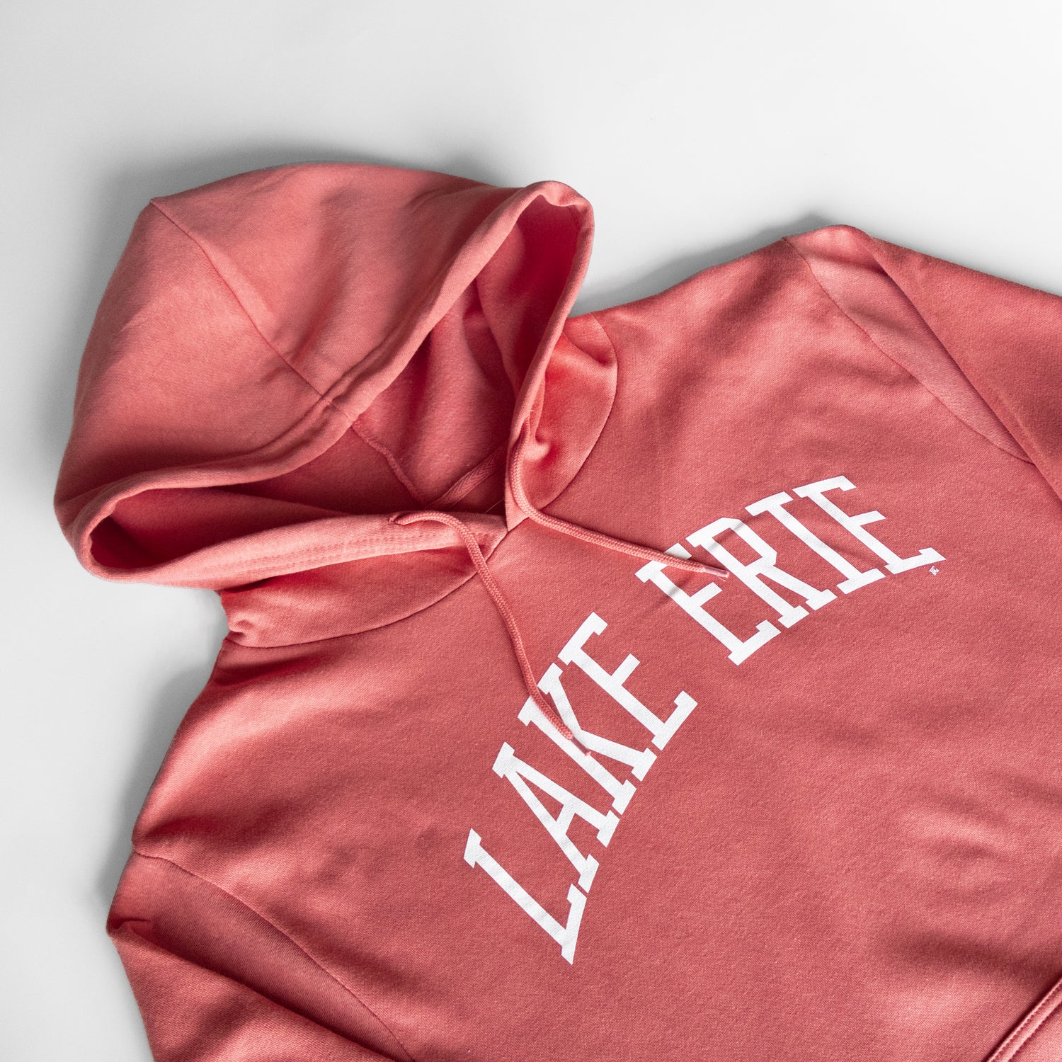 Lake Erie Block Lightweight Hoodie - Coral