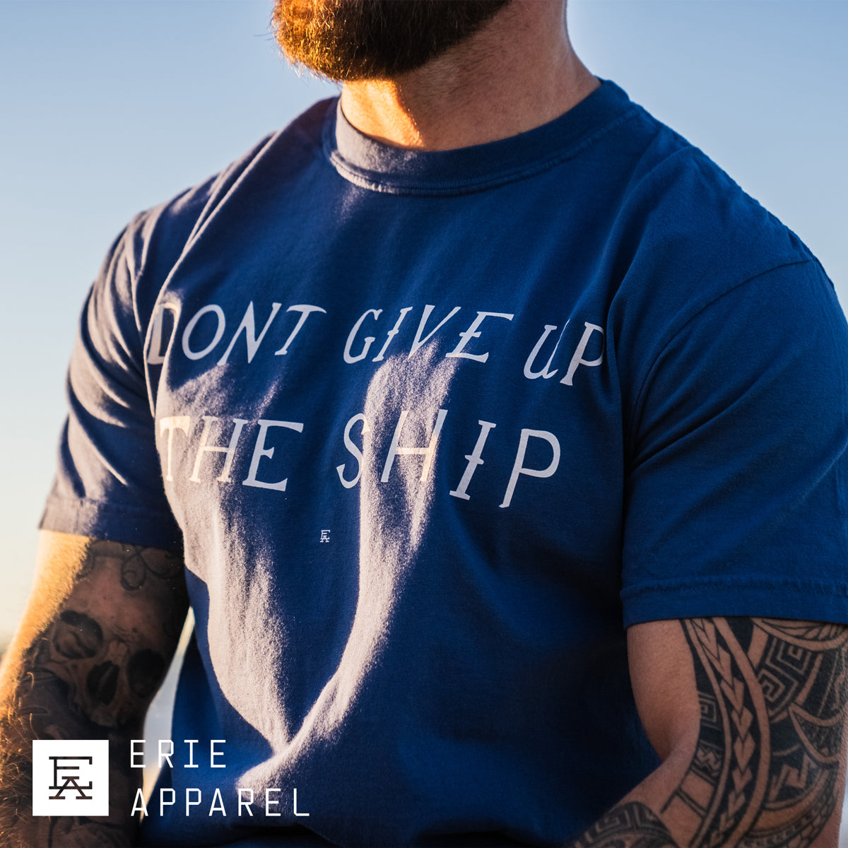 Don't Give Up the Ship Tee - True Blue