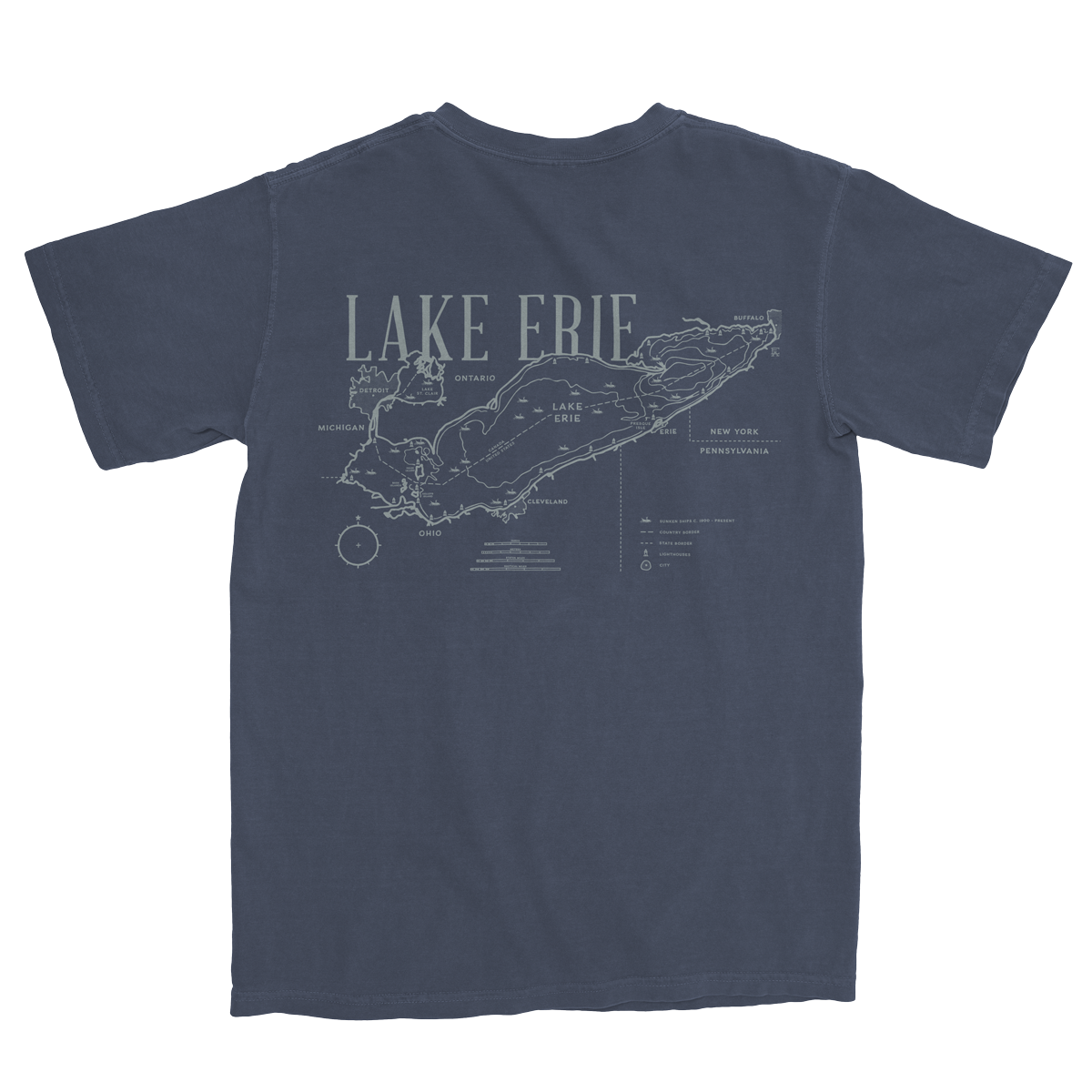 Vintage Lake Erie Map Tee