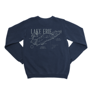 Vintage Lake Erie Map Crewneck