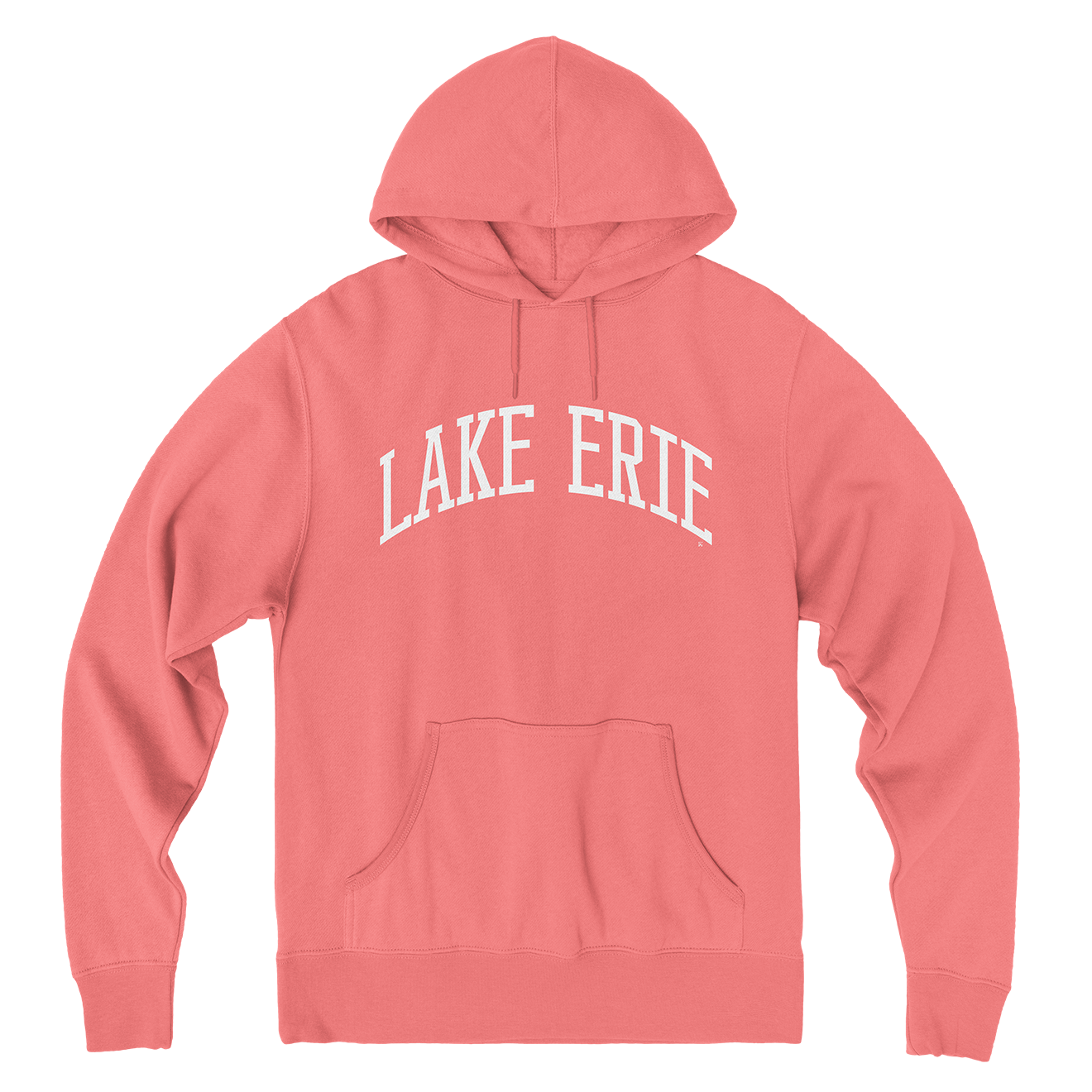 Lake Erie Block Lightweight Hoodie - Coral