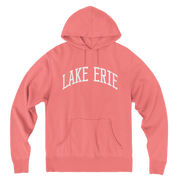 Lake Erie Block Lightweight Hoodie - Coral