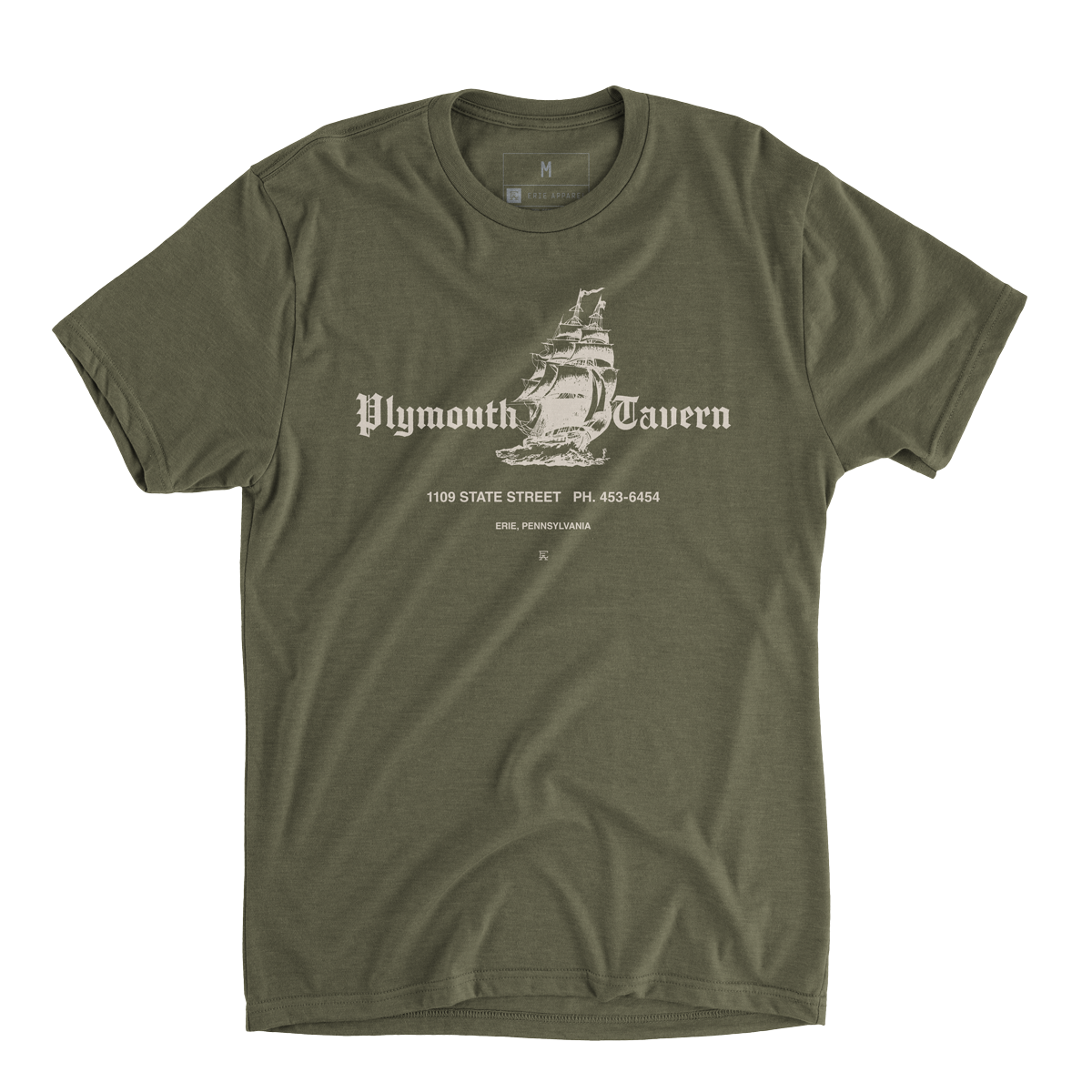 Plymouth Tavern Tee - Olive Green