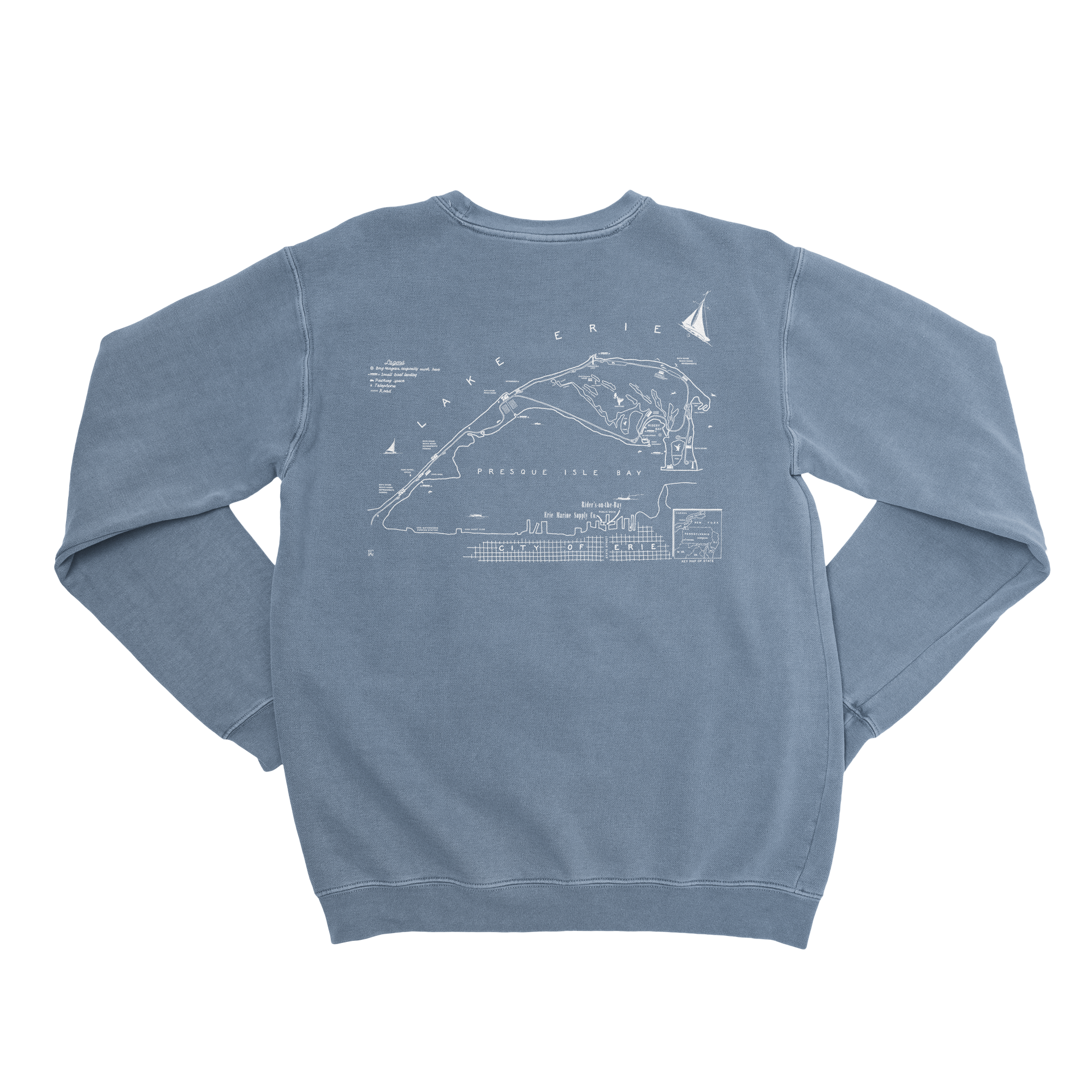 Vintage Presque Isle Map Crewneck